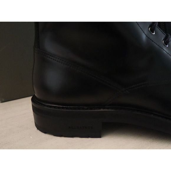 AllSaints 34ZM0117 Men's Sz 11M Black Beckworth Leather Combat Boots $380 - Picture 3 of 12